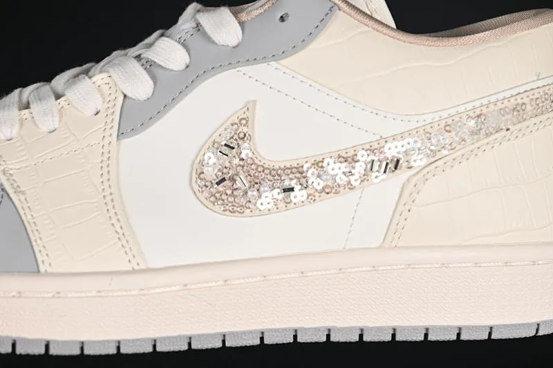 All categories Air Jordan Jordan series basketball shoes Air Jordan 1 Low Air Jordan 1 Low AJ1 Joe 1 flash diamond white crack low-top cultural casual sneakers IH7323-100